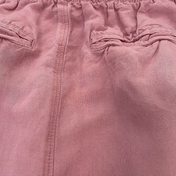 Abercrombie & Fitch Linen Blend Wide Leg Cropped Ankle Pant Pink size Medium - Picture 5 of 8